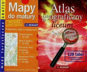 Okładka książki Atlas Geog. LO Świat+Polska miękka DEMART/PWN