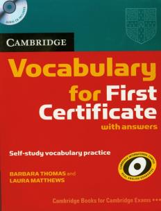 Okładka książki Cambridge Vocabulary for First Certificate with answers z płytą CD