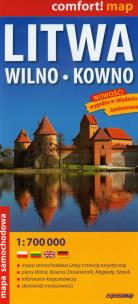 Okładka książki Comfort!map Litwa, Wilno, Kowno 1:700 000