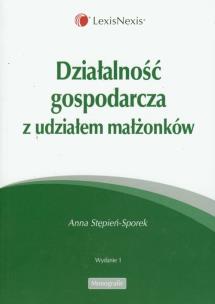 Okładka książki Działalność gospodarcza z udziałem małżonków