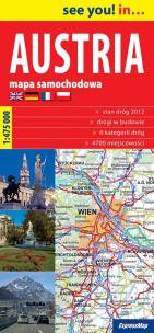 Okładka książki Euromapa Austria Mapa Samochodowa 1:475 000