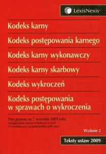 Opakowanie Kodeks karny Kodeks postępowania karnego Kodeks karny wykonawczy Kodeks karny skarbowy Kodeks wykroczeń Kodeks postępowania w sprawach o wykroczenia