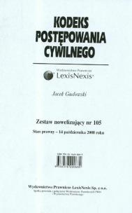 Okładka książki Kodeks Postępowania Cywilnego zestaw nowelizujący nr 105