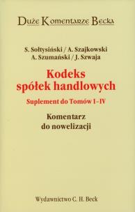 Okładka książki Kodeks spółek handlowych Suplement do tomów 1-4