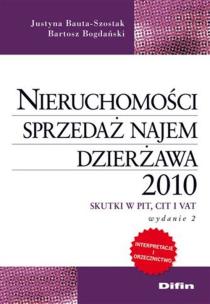 Okładka książki Nieruchomości Sprzedaż najem dzierżawa 2010