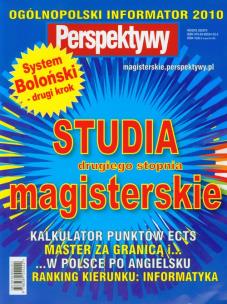 Opakowanie Perspektywy Informator 2010 Studia Magisterskie drugiego stopnia