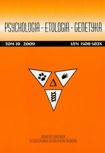 Opakowanie Psychologia etologia genetyka tom 19 2009