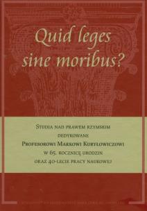 Opakowanie Quid leges sine moribus