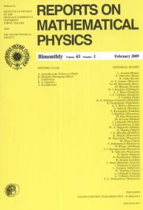 Opakowanie Reports on Mathematical Physics 63/1 2009