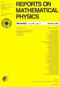 Opakowanie Reports on Mathematical Physics 64/3 2009