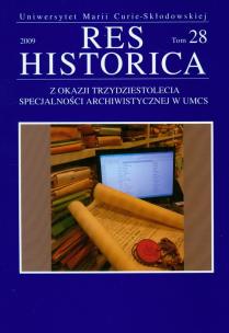 Opakowanie Res Historica t. 28 2009