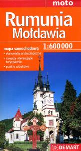 Okładka książki Rumunia, Mołdawia mapa samochodowa