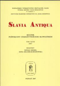 Opakowanie Slavia Antiqua tom 48/2007