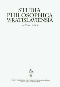 Opakowanie Studia Philosophica Wratislaviensia vol.5 fasc.1