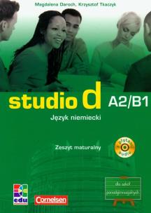 Okładka książki Studio d A2/B1 język niemiecki zeszyt maturalny z płytą CD