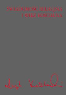 Okładka książki Świadomość religijna i więź kościelna