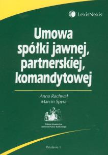 Okładka książki Umowa spółki jawnej partnerskiej komandytowej