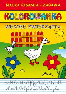 Okładka książki Wesołe zwierzątka Nauka pisania i zabawa Kolorowanka