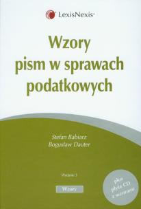 Okładka książki Wzory pism w sprawach podatkowych + płyta CD z wzorami