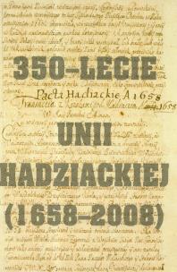 Okładka książki 350-lecie Unii hadziackiej (1658-2008)