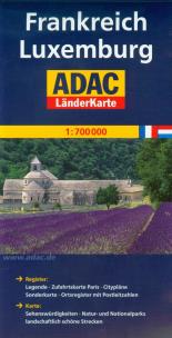 Okładka książki ADAC Frankreich Luxemburg mapa drogowa 1:700 000