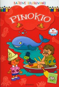Bajkowe kolorowanki - Pinokio. Autor: praca zbiorowa. Multiszop.pl Okładka książki Bajkowe kolorowanki - Pinokio