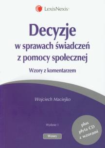 Okładka książki Decyzje w sprawach świadczeń z pomocy społecznej + CD