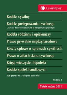 Opakowanie Kodeks cywilny Kodeks postępowania cywilnego. Kodeks rodzinny i opiekuńczy Prawo prywatne międzynarodowe Koszty sądowe w sprawach cywilnych Prawo o aktach stanu cywilnego Księgi wieczyste i hipoteka Kodeks spółek handlowych