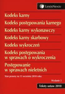 Opakowanie Kodeks karny Kodeks postępowania karnego Kodeks karny wykonawczy Kodeks karny skarbowy Kodeks wykroczeń Kodeks postępowania w sprawach o wykroczenia Postępowanie w sprawach nieletnich