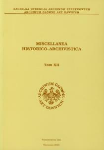 Opakowanie Miscellanea Historico Archivistica tom XII