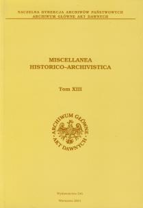 Opakowanie Miscellanea Historico Archivistica tom XIII