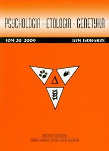 Opakowanie Psychologia etologia genetyka t.20/2009