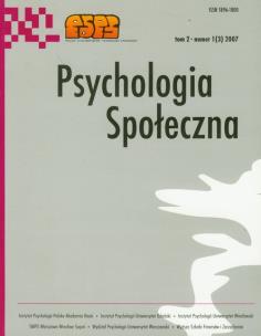 Opakowanie Psychologia społeczna 1(3) 2007