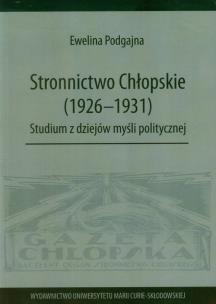 Okładka książki Stronnictwo Chłopskie 1926-1931
