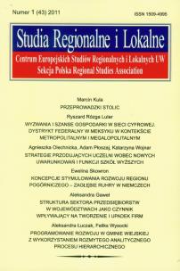 Opakowanie Studia Regionalne i Lokalne 2011/1