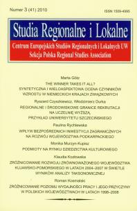Opakowanie Studia Regionalne i Lokalne 3/2010