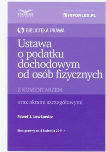 Okładka książki Ustawa o podatku dochodowym od osób fizycznych z komentarzem