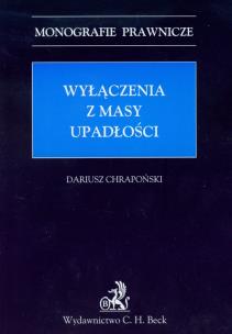 Okładka książki Wyłączenia z masy upadłości