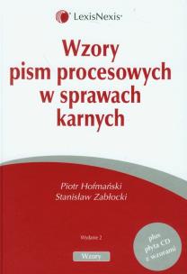 Okładka książki Wzory pism procesowych w sprawach karnych z płytą CD