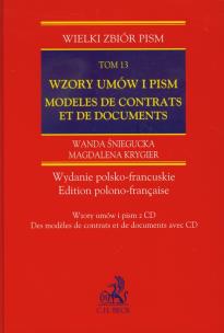Okładka książki Wzory umów i pism Modeles de contrats et de documents tom 13 + CD