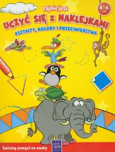 Okładka książki Fajnie jest uczyć się z naklejkami - Kształty...