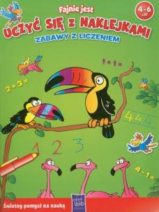 Okładka książki Fajnie jest uczyć się z naklejkami - Zabawy...