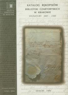 Okładka książki Katalog rękopisów Biblioteki Czartoryskich w Krakowie