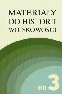 Opakowanie Materiały do historii wojskowości Nr 3 część 1