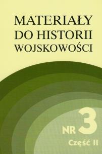Opakowanie Materiały do historii wojskowości Nr 3 część 2