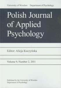 Okładka książki Polish Journal of Applied Psychology vol 9 nr 2 2011