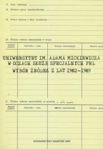 Opakowanie Uniwersytet im. Adama Mickiewicza w oczach służb specjalnych PRL