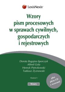 Okładka książki Wzory pism procesowych w sprawach cywilnych, gospodarczych i rejestrowych