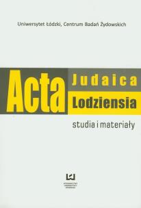 Opakowanie Acta Judaica Lodziensia 1/2011