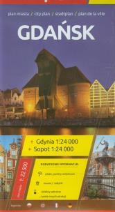 Okładka książki Gdańsk Gdynia Sopot plan miasta  1:22 500